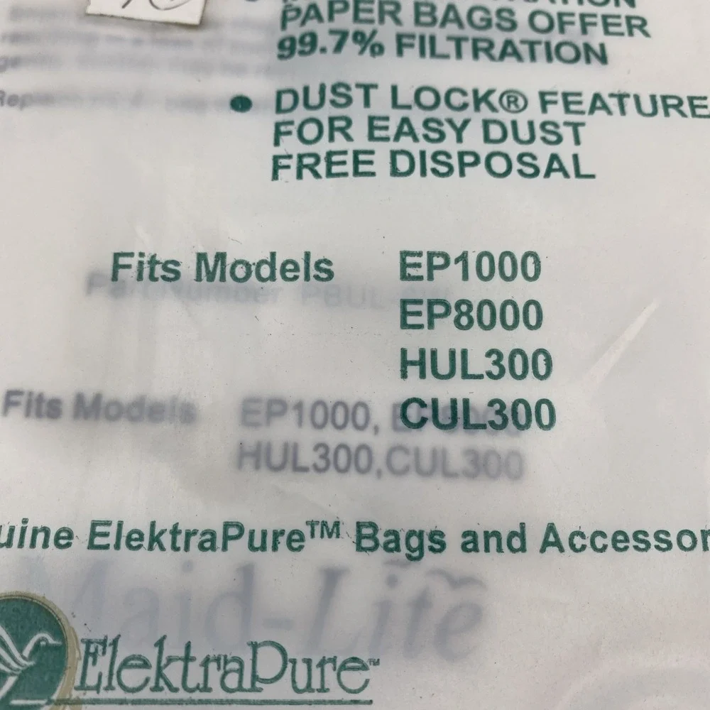 Elektrapure EP1405 Vacuum Sunbeam 410B Paper bags Pack Of 6‎